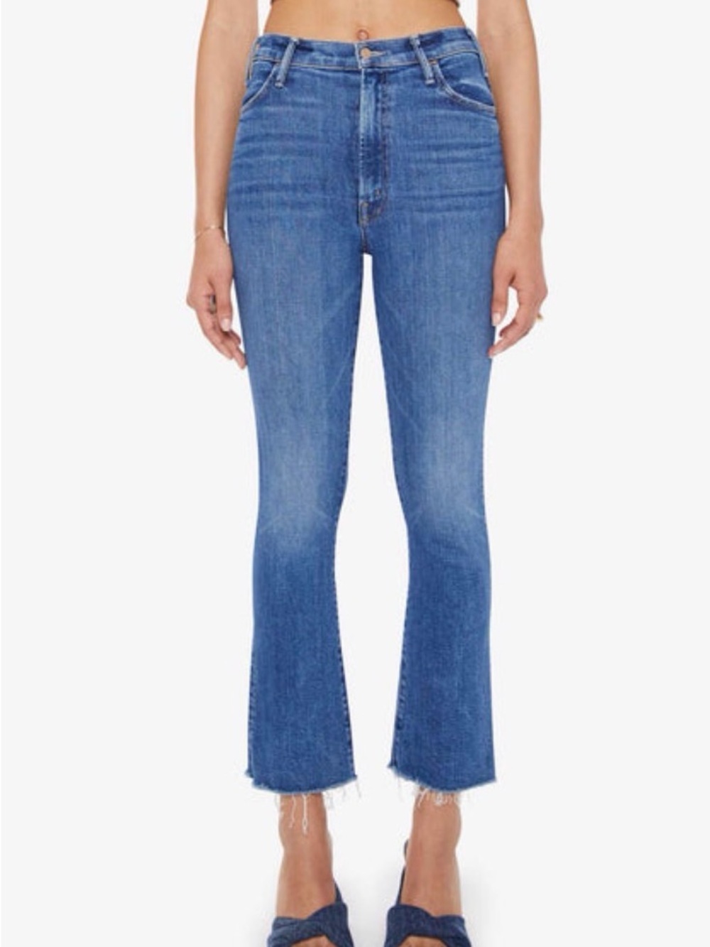 NEW Mother Women's The Hustler Ankle Fray Jeans, Grasping At Straws, 30